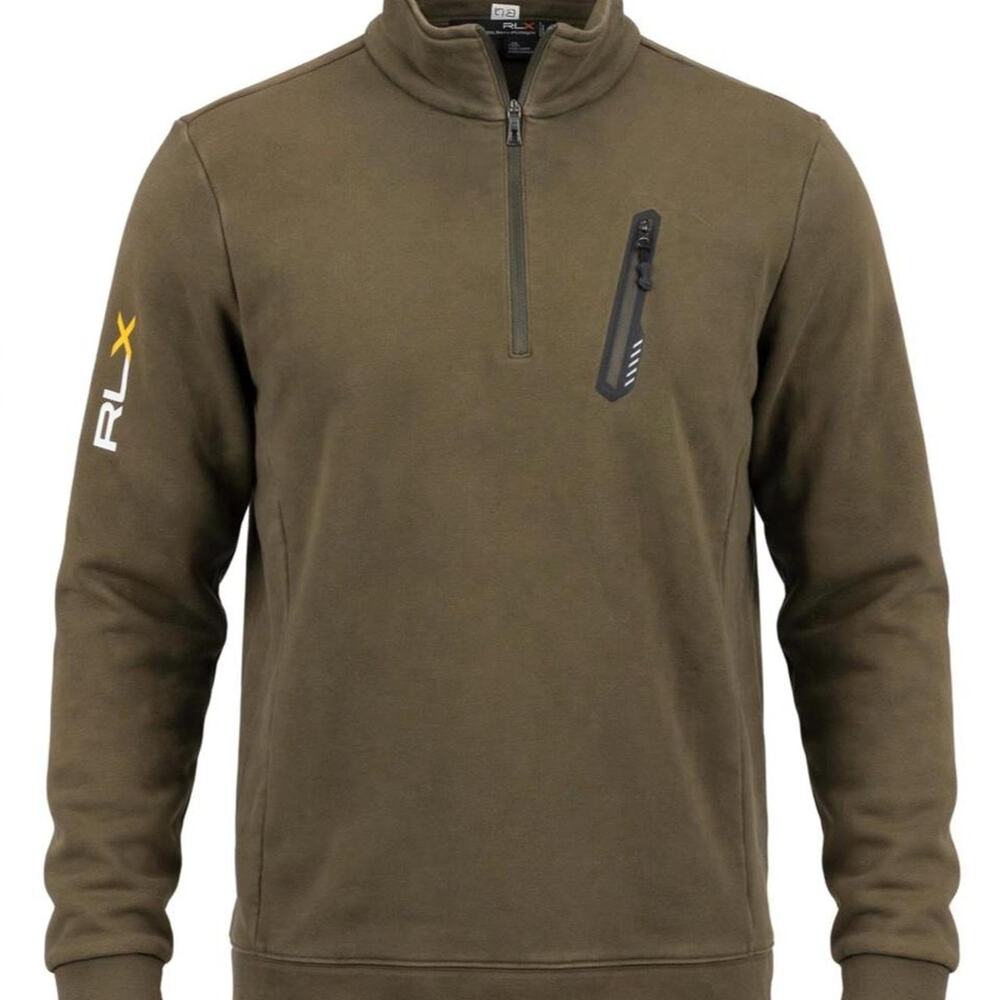Ralph Lauren RLX 1/4 Zip Sweatshirt in Olive Green, size XL